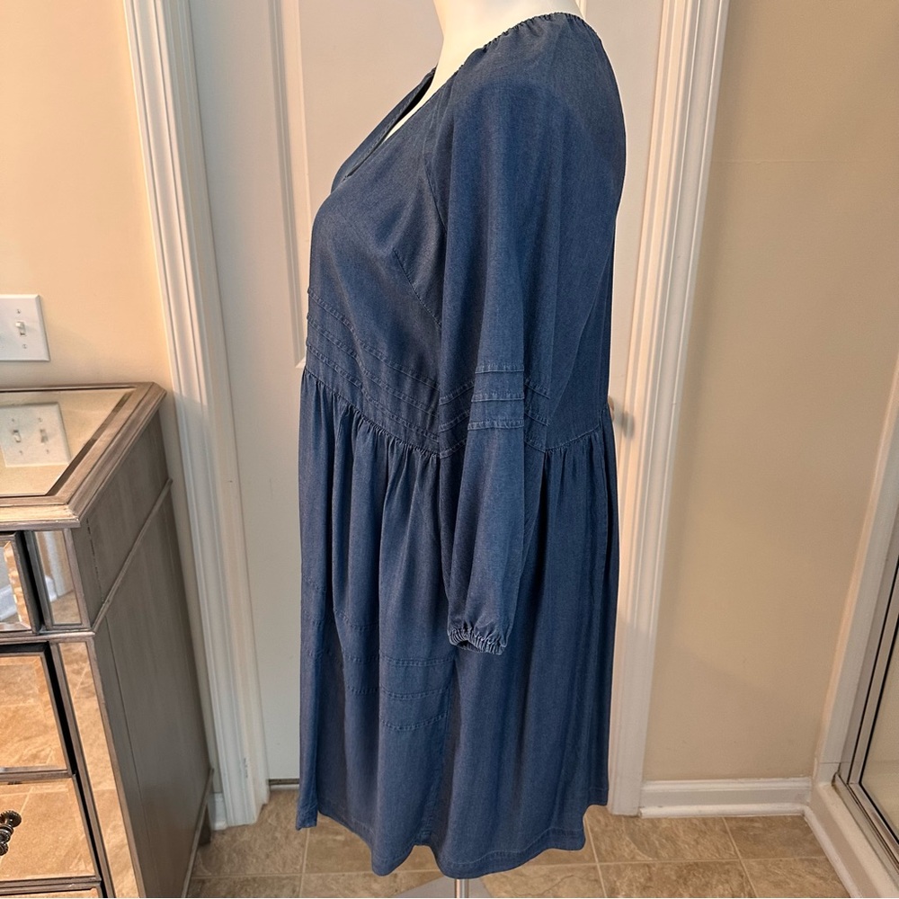 Cato. Chambray dress. Size 14/16. Denim dress. Long sleeve dress. Casual dress. - Picture 2 of 8
